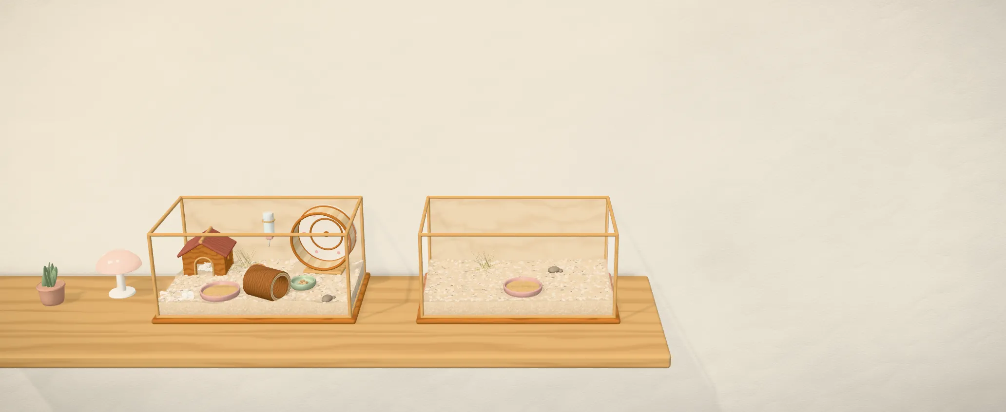 In-game: a second, empty box hung on the shelf beside the home box, not joined yet.